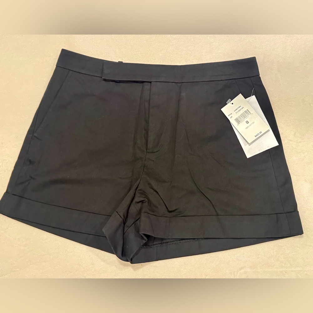 NWT Ralph Lauren Black Label Tailored Black Cuffed Shorts Sz 8 Luxury